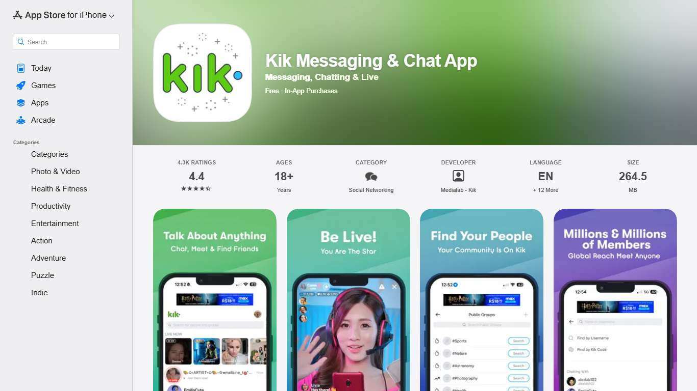 ‎Kik Messaging & Chat App App - App Store