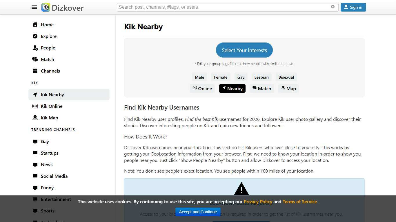 Kik Usernames: Nearby - Dizkover